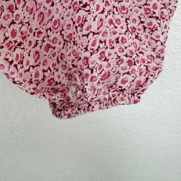 Silk blouse LoveShackFancy Nellie Pink Floral Peplum Top Small - Picture 5 of 10